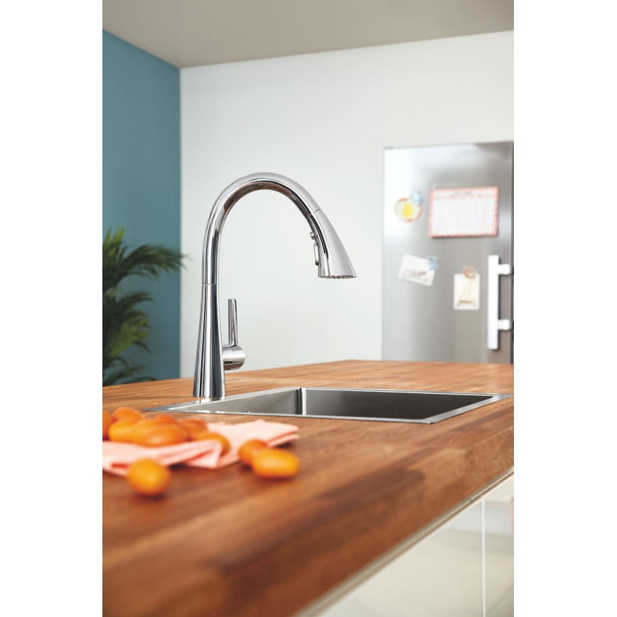 GROHE 32294002 - ZEDRA 401 mm mosogató csaptelep, fényes króm