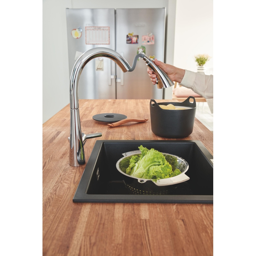 GROHE 32294002 - ZEDRA 401 mm mosogató csaptelep, fényes króm