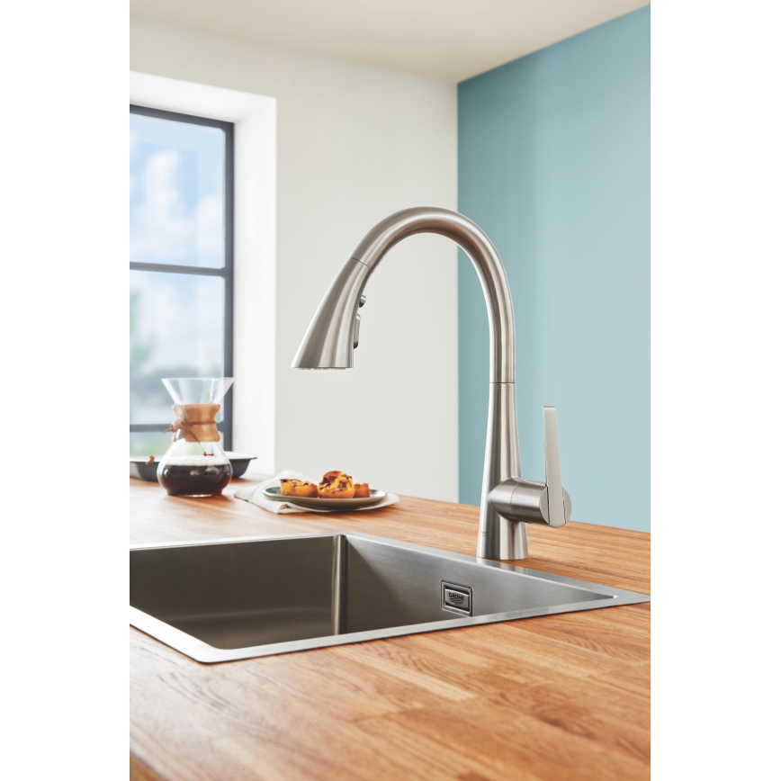 GROHE 32294DC2 - ZEDRA mosogató csaptelep, nemesacél