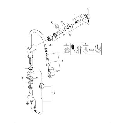 GROHE 32321GN2 - EUROCUBE mosogató csaptelep, arany