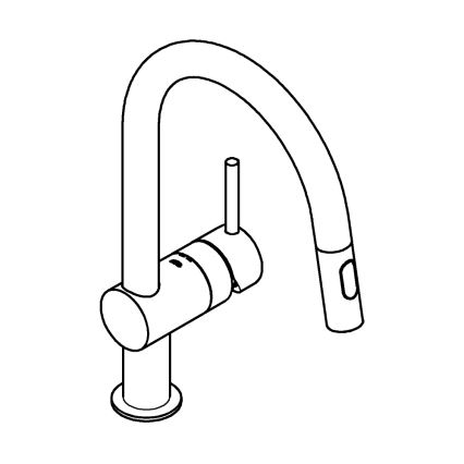 GROHE 32321GN2 - EUROCUBE mosogató csaptelep, arany