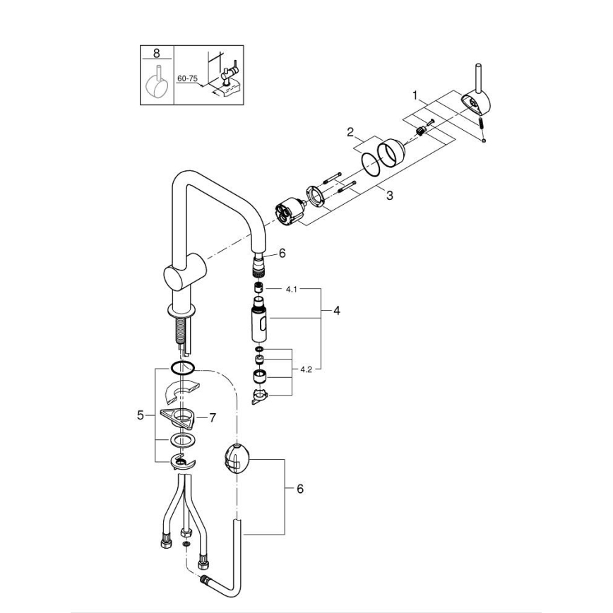 GROHE 32322002 - Mosogató csaptelep A, fényes króm