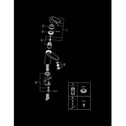 GROHE 3246920E - mosdócsaptelep EURODISC COSMOPOLITAN méret S króm