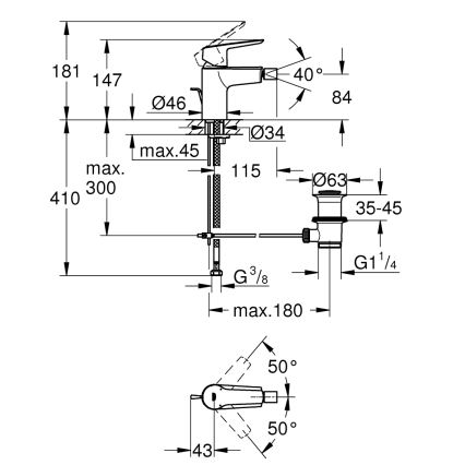 GROHE 32560002 - Bidé csaptelep START, S méret, fényes króm