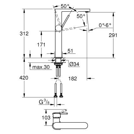 GROHE 32618003 - PLUS XL mosdócsaptelep, fényes króm