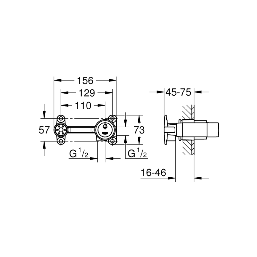 GROHE 32635000 - Falba építhető csaptelep DN 15 DR- sárgaréz