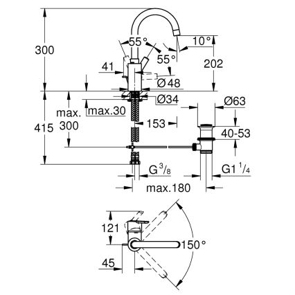GROHE 32723001 - FEEL mosdócsaptelep, L méret, fényes króm
