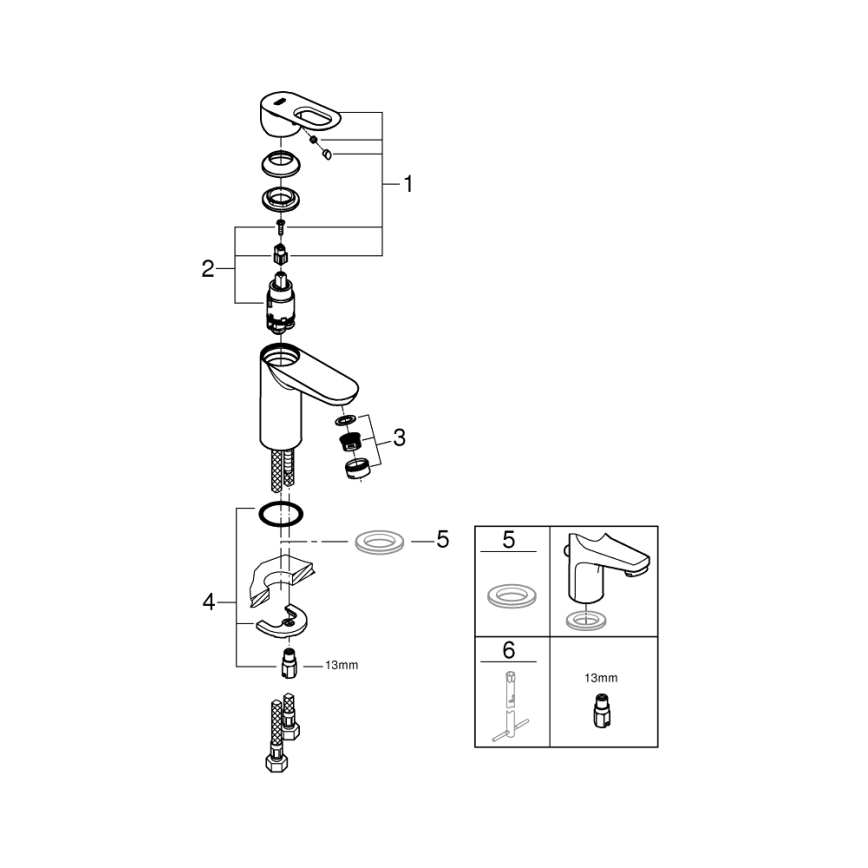GROHE 32854000 - BAULOOP mosdócsaptelep, fényes króm