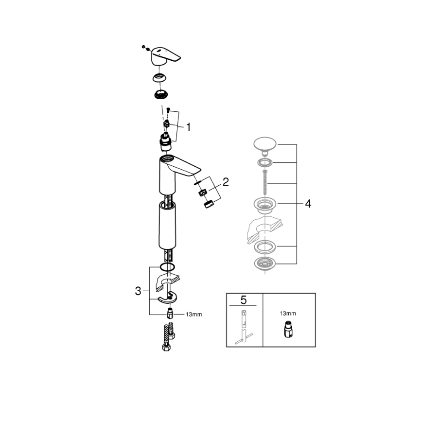 GROHE 32860001 - BAUEDGE 304 mm mosdócsaptelep, fényes króm