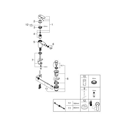GROHE 32885000 - Bidé csaptelep GET DN 15 fényes króm