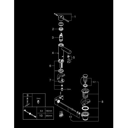 GROHE 32898001 - ESSENCE mosdócsaptelep DN 15, fényes króm