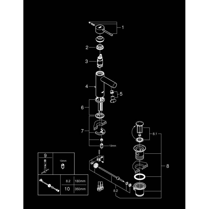 GROHE 32898001 - ESSENCE mosdócsaptelep DN 15, fényes króm