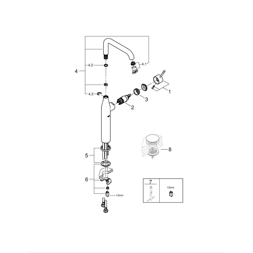 GROHE 32901GN1 - ESSENCE XL mosdócsaptelep arany
