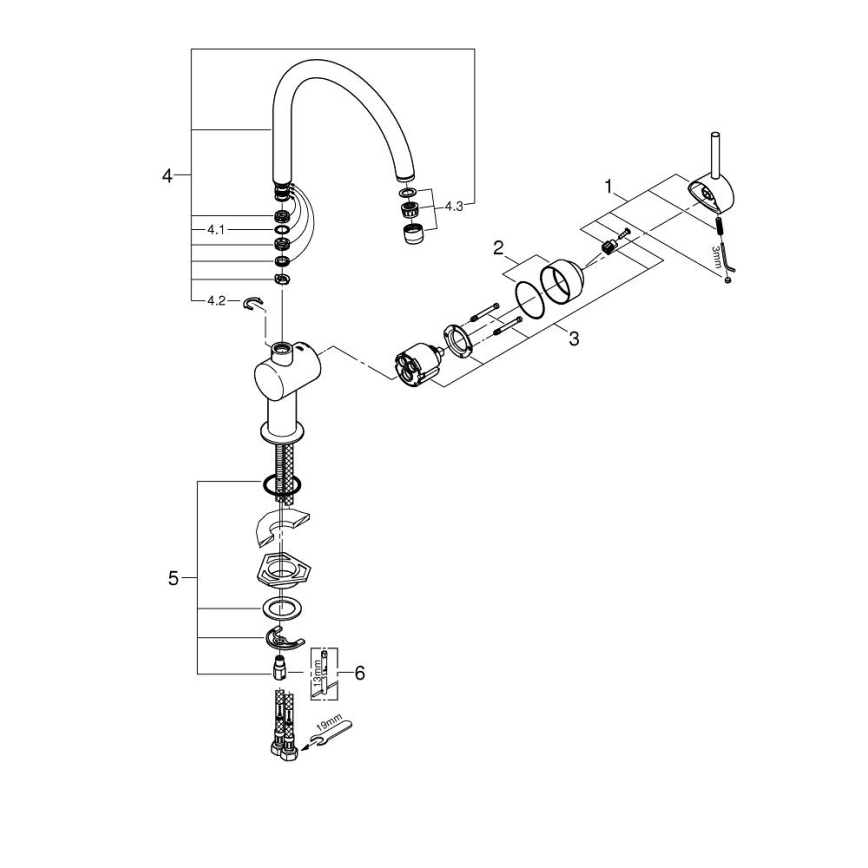 GROHE 32917000 - Mosogató csaptelep A 356 mm fényes króm
