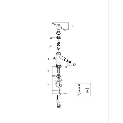 GROHE 32934001 - ESSENCE bidécsaptelep DN 15 fényes króm