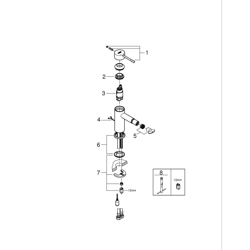 GROHE 32934001 - ESSENCE bidécsaptelep DN 15 fényes króm
