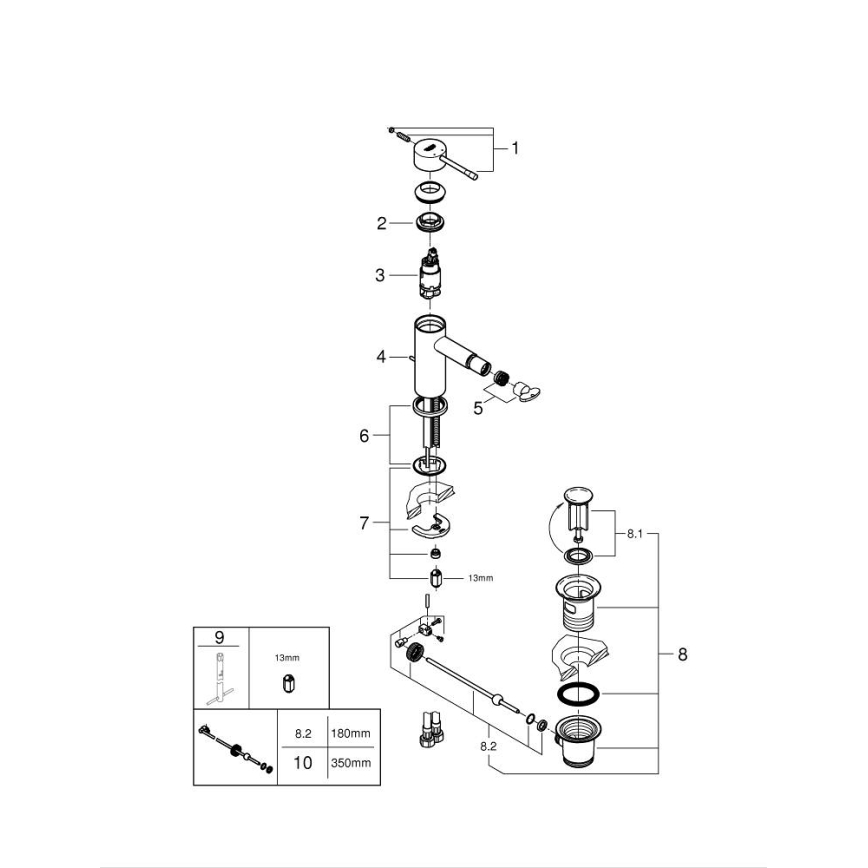 GROHE 32935001 - Bidé csaptelep ESSENCE DN 15 fényes króm