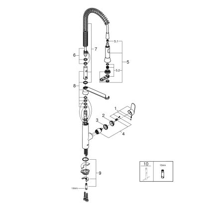 GROHE 32950000 - K7 mosogatócsaptelep, fényes króm