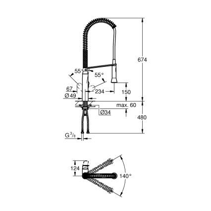 GROHE 32950000 - K7 mosogatócsaptelep, fényes króm