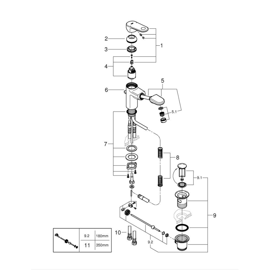 GROHE 33155002 - EUROPLUS mosdócsaptelep DN 15, fényes króm