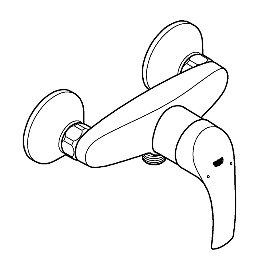 GROHE 33555002 - EUROSMART zuhanycsaptelep DN 15 fényes króm