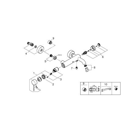 GROHE 33624DL1 - ESSENCE kádcsaptelep 193 mm, szálcsiszolt réz