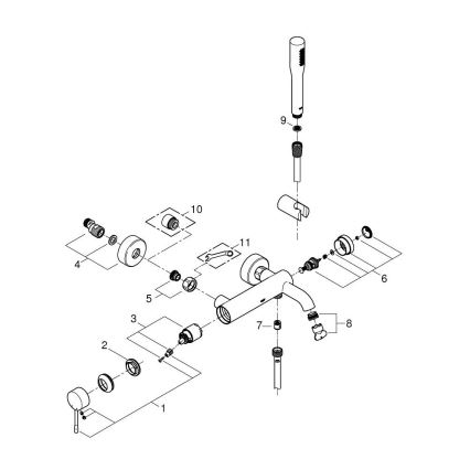 GROHE 33628001 - ESSENCE kádcsaptelepes készlet DN 15, fényes króm