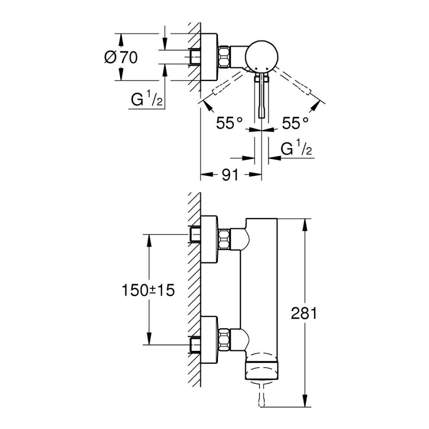 GROHE 33636001 - ESSENCE zuhanycsaptelep, polírozott króm