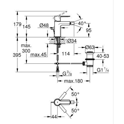 GROHE 33848AL1 - LINEARE bidécsaptelep, S méret, grafit