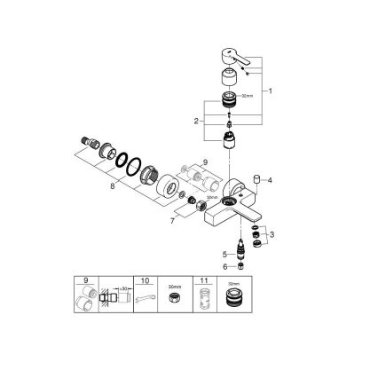 GROHE 33849001 - Kádcsaptelep LINEARE DN 15 fényes króm