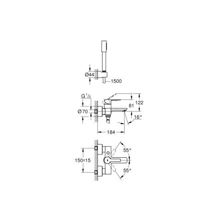 GROHE 33850001 - LINEARE kádcsaptelep DN 15, fényes króm