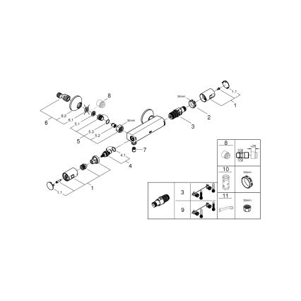 GROHE 345942430 - Termosztátos zuhanycsaptelep PRECISION START DN 15 fekete