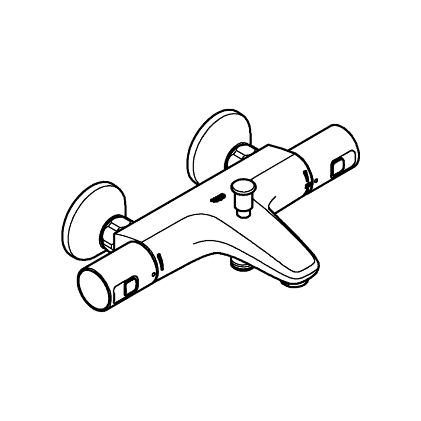 GROHE 345982430 - PRECISION START termosztátos kádcsaptelep, 168 mm, fekete