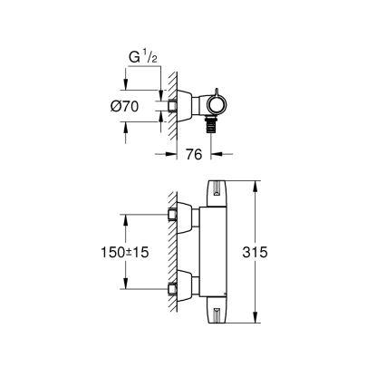 GROHE 34666000 - Termosztátos orvosi csaptelep DN 15, fényes króm