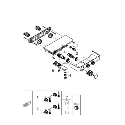 GROHE 34718000 - GROHTHERM SMARTCONTROL 12” termosztátos kádcsaptelep, króm