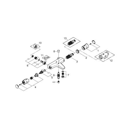 GROHE 34754000 - GROHTHERM 800 termosztátos kádcsaptelep DN 15, fényes króm