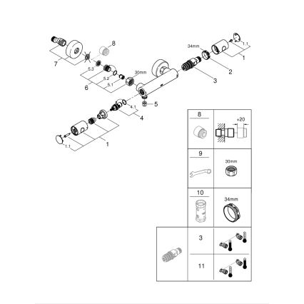 GROHE 34773000 - PRECISION GET DN 15 termosztátos zuhanycsaptelep, fényes króm