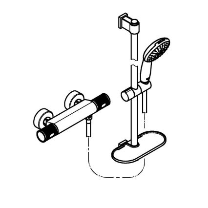 GROHE 34791001 - Termosztátos zuhanyszett PRECISION FEEL 600 mm króm