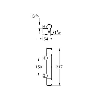 GROHE 34799000 - Termosztátos zuhanycsaptelep PRECISION FLOW DN 15 króm