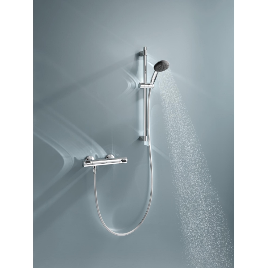 GROHE 34800001 - PRECISION FLOW 600 mm termosztátos zuhanyszett, fényes króm