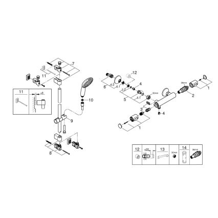 GROHE 34800001 - Termosztátos zuhanycsaptelep PRECISION FLOW 600 mm króm