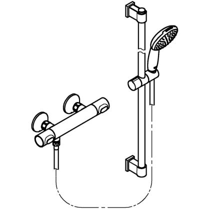 GROHE 34805001 - Termosztátos zuhanyszett PRECISION FLOW DN 15, fényes króm