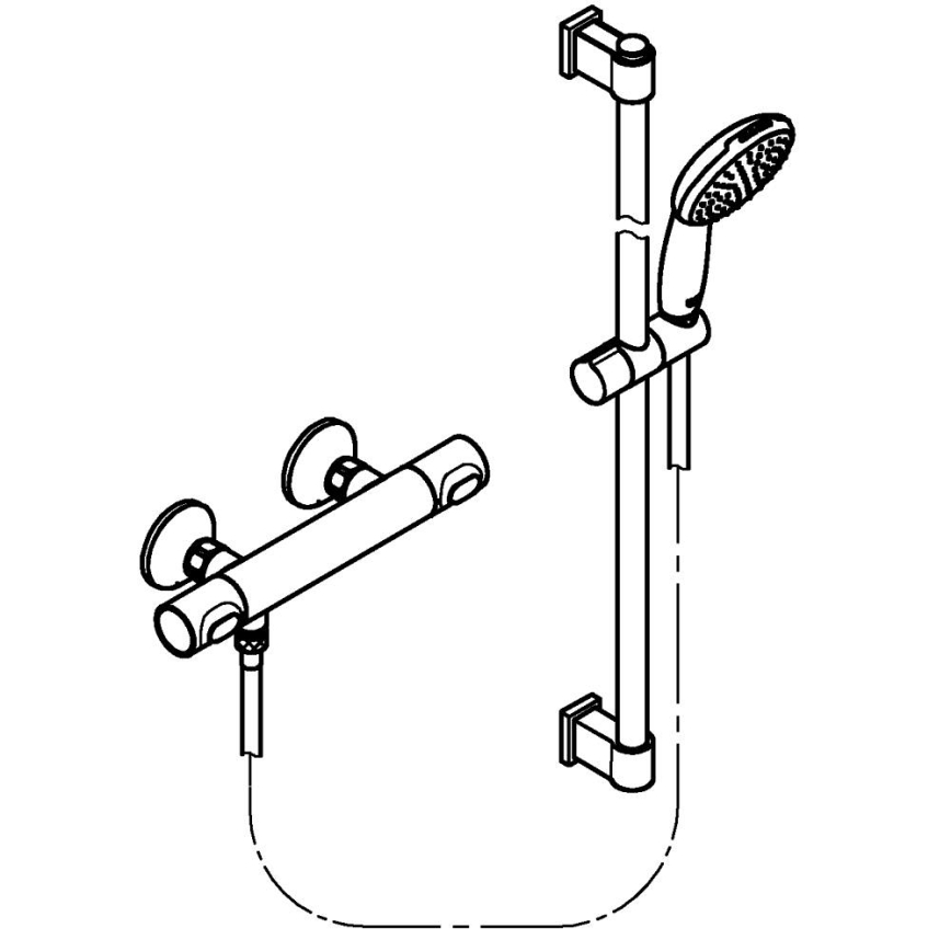 GROHE 34805001 - Termosztátos zuhanycsaptelep PRECISION FLOW DN 15 króm