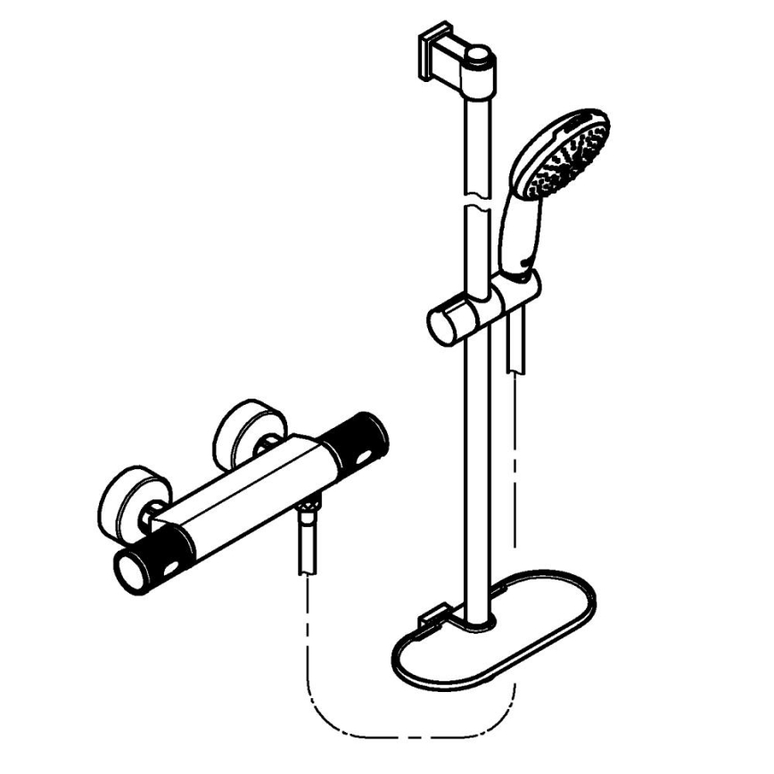 GROHE 34853001 - PRECISION FEEL+ termosztátos zuhanyszett, 90 cm, fényes króm