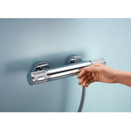 GROHE 34853001 - PRECISION FEEL+ termosztátos zuhanyszett, 90 cm, fényes króm