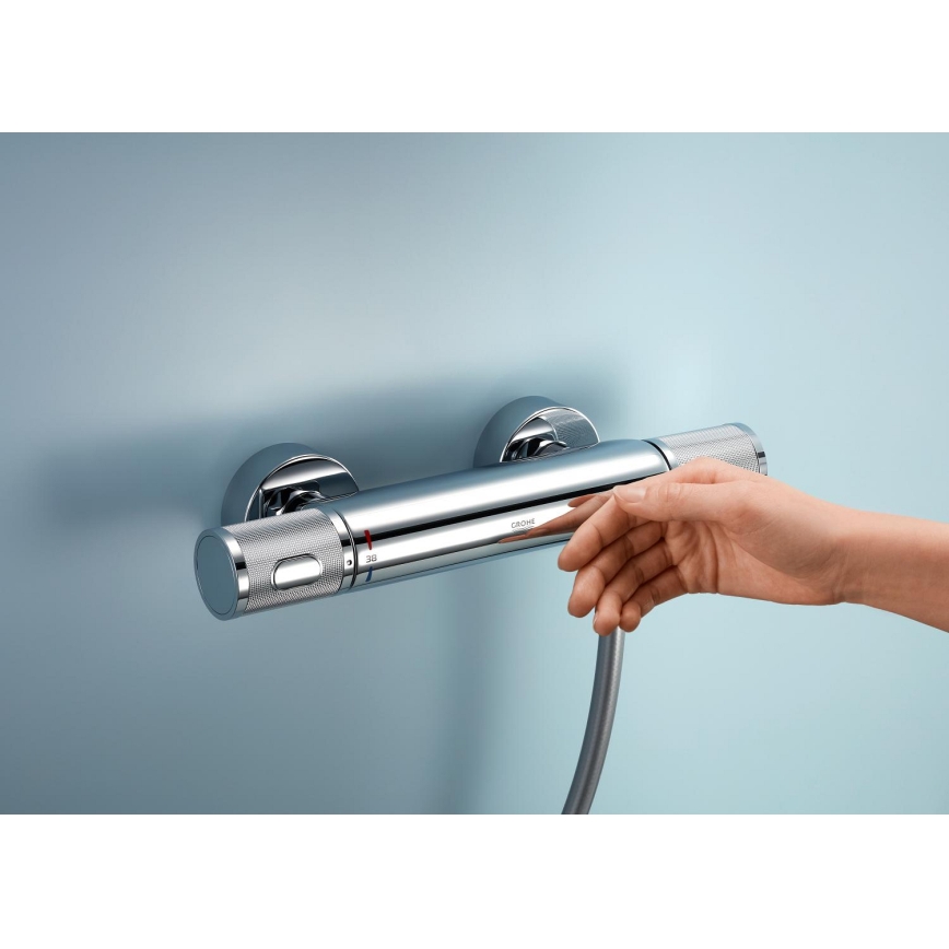 GROHE 34853001 - PRECISION FEEL+ termosztátos zuhanyszett, 90 cm, fényes króm