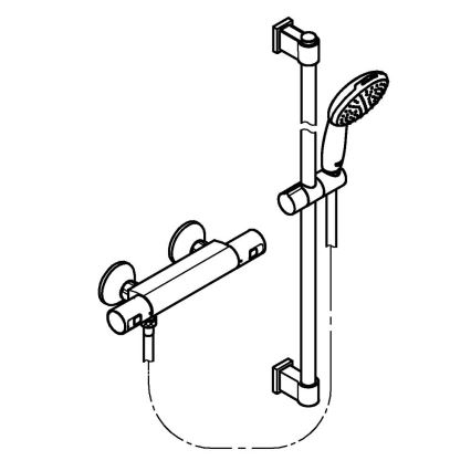 GROHE 34854001 - PRECISION START 900 mm termosztátos zuhanyszett, fényes króm