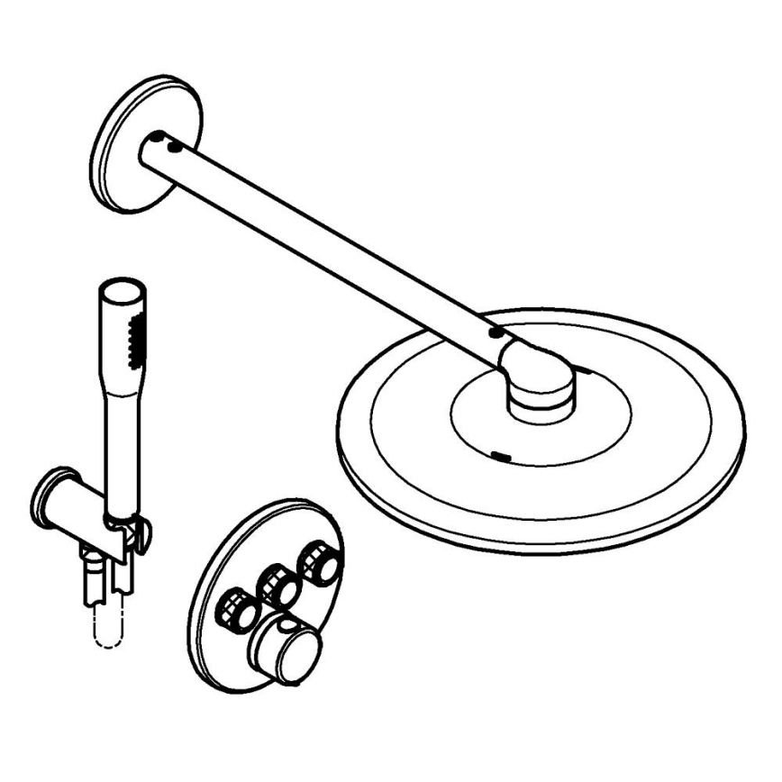 GROHE 34874000 - PRECISION SMARTCONTROL zuhanyrendszer, 310 mm, fényes króm