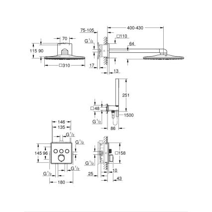 GROHE 34875000 - Zuhanyrendszer PRECISION SMARTCONTROL 310 mm fényes króm