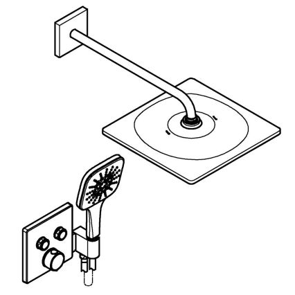 GROHE 34876000 - PRECISION SMARTCONTROL zuhanyrendszer, 310 × 310 mm, króm